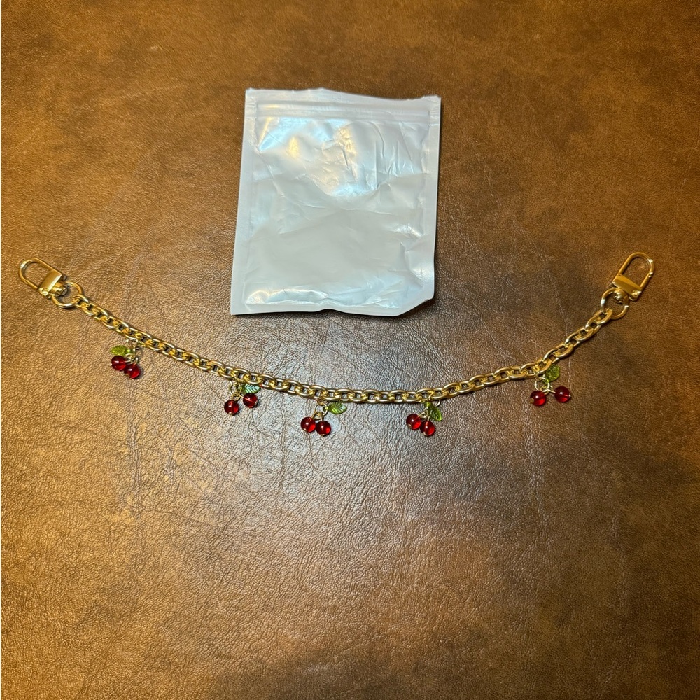 NWT Gold Cherry charm bag accessory 🍒